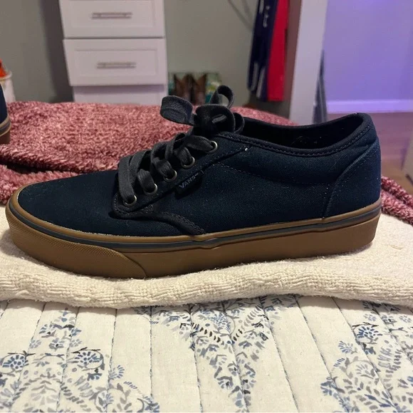 Vans Men's Navy and Brown Sneakers - Picture 2 of 4
